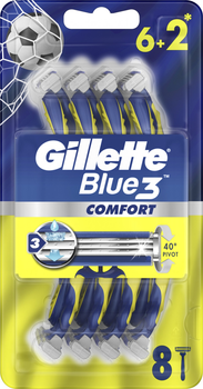 Одноразові станки для гоління Gillette Blue3 Comfort пластик 8 шт.