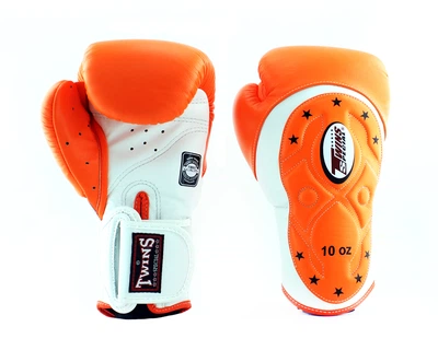 Боксерские перчатки Twins Velcro Extra Design BGVL6-MK White Orange (BGVL6-MK-WHOR-16oz)