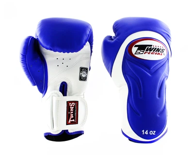 Боксерские перчатки Twins Velcro Extra Design BGVL6 White Blue (BGVL6-Bl-Wh-16oz)
