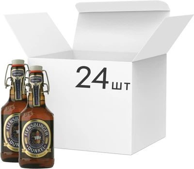 Упаковка пива Flensburger Dunkel темне фільтроване 4.8% 0.33 л x 24 шт. (41030851)