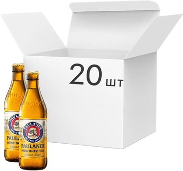 Упаковка пива Paulaner Original світле фільтроване 4.9% 0.5 л x 20 шт (4066600060246_4066600611028)