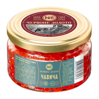 Ікра червона чавичі Червоне Золото 250 г в скляній банці
