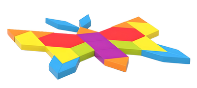 Gra układanka iWood Motyl Tangram w puszce (6935494725792)