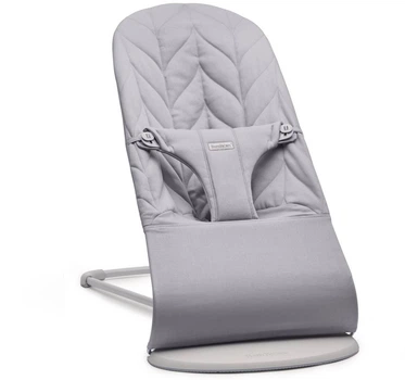 Шезлонг для немовлят BabyBjorn Bouncer BLISS Woven Petal Quilt Light Grey