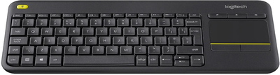 Клавіатура бездротова Logitech K400 Plus Touch Wireless Nordic Layout Black (920-007141)