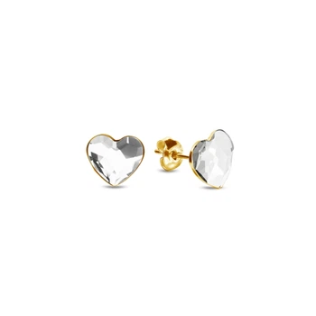 Срібні та позолочені сережки Spark зі Swarovski Heart Studs KG2808C