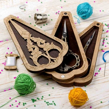 Шкатулка для рукоделия Wonderland Crafts FLZB(N)-017 (6,5*12см) Шкатулка для ножниц (8*15см)