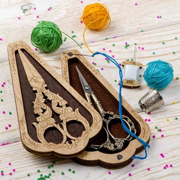 Шкатулка для рукоделия Wonderland Crafts FLZB(N)-023 (6,5*12см) Шкатулка для ножниц (8*15см)