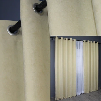Комплект штор на люверсах VR-Textil Микровелюр SPARTA № 844ш Кремовый 150х250 см 2 шт (37-0006)