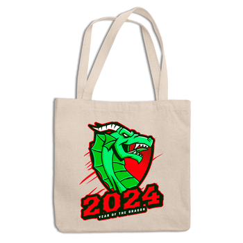 Еко-сумка шоппер з новорічним принтом "Year of the Dragon 2024. Год Дракона 2024" ЭСШ001312