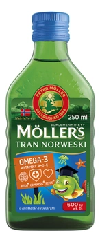 Suplement diety Mollers Tran Norweski Owocowy 250 ml (7070866024352)