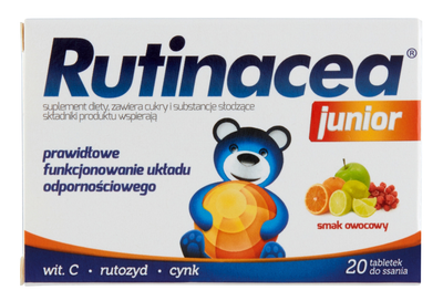 Suplement diety Rutinacea Junior o smaku owocowym 20 tabletek (5904356980861)