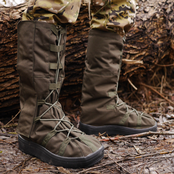 Тактические Бахилы водоталкивающие, Военные гамаши на обувь для Защиты от Дождя Хаки L (42-45)
