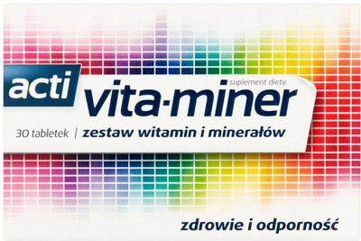Zestaw witamin i minerałów Aflofarm Braveran Acti vita-miner 30 tabletek (5908275682042)