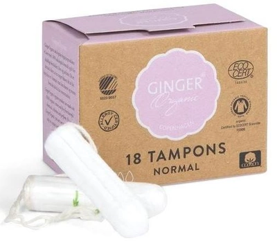 Тампони Ginger Organic Tampons органічні Normal без аплікатора 18 шт (5713334000084)
