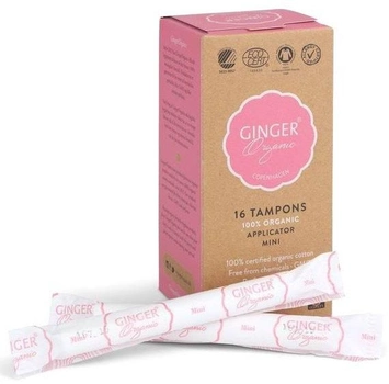 Тампони Ginger Organic Tampons органічні Mini з аплікатором 16 шт (5713334000046)