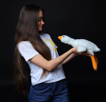 М'яка Іграшки Гусак Обнімусь Подушка Середня Плюшева Антистрес Білий 50 см. 9010/50
