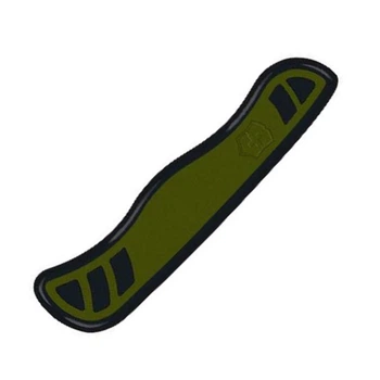 Накладка на ніж Victorinox 111мм green,black передня з лого (V+)