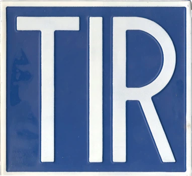Знак (табличка) (TIR) металл. син. фон (Турция)
