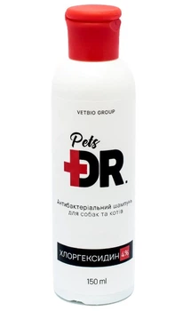 Шампунь для собак и кошек Dr.Pets, с хлоргексидином, антибактериальный, 150 мл