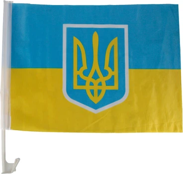 Флажок на палочке с гербом Украины 30х45см. (Украина) (на защелку) 3045