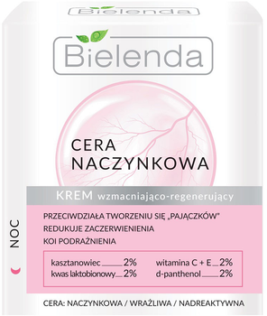 Krem do twarzy nawilżający Bielenda Cera Naczynkowa wzmacniająco-regenerujący na noc 50 ml (5902169036010)