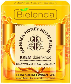 Krem do twarzy Bielenda Manuka Honey Nutri Elixir odżywczo-nawilżający na dzień i na noc do cery suchej i wrażliwej odżywczy 50 ml (5902169032890)