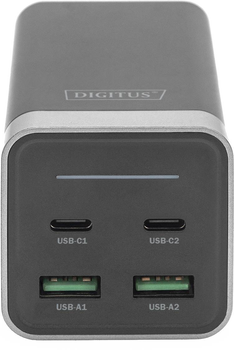 4-портовий універсальний зарядний пристрій Digitus USB 65 Вт GaN 2x USB-C 2x USB-A PD3.0 (DA-10180)