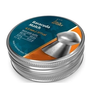 Кулі пневматичні H&N Baracuda Match, 4.51 мм , 0.69 г, 400 шт/уп