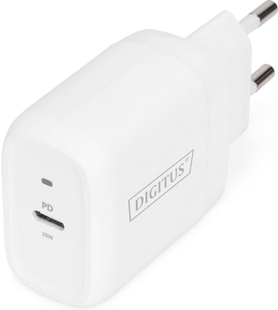 Мережевий зарядний пристрій Digitus USB-C 20Вт PD3.0 Білий (DA-10196)