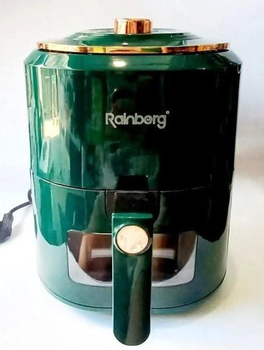 Аэрогриль Rainberg RB 2242 3800W аэрофритюрница безмасляная для приготовления без масла, 6 л с регулировкой температуры зеленая