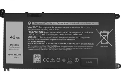 Батарея YRDD6 для ноутбука DELL Inspiron 14 5480 Inspiron 15 5580/5590 Series (11.4V 42 Wh) Replacement