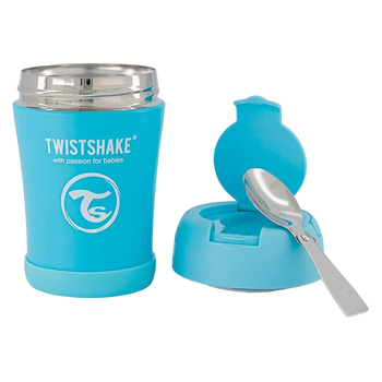 Pojemnik Twistshake termiczny z łyżką pastelowo niebieski 350 ml (7350083127501)