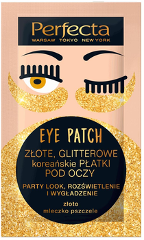 Płatki pod oczy Perfecta Eye Patch złote glitterowe koreańskie 2 szt (5900525065872)