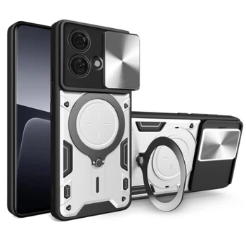 Чехол накладка Omeve Magnetic Ring для Motorola Edge 40 Neo серебристый