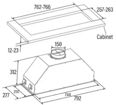 Okap kuchenny Cata Hood GT-PLUS 75 X /M (02031301)