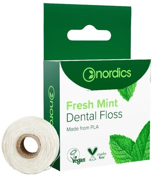 Зубна нитка Nordics Dental Floss виготовлена з кукурудзяного крохмалю Fresh Menthol 50 м (3800500324432)