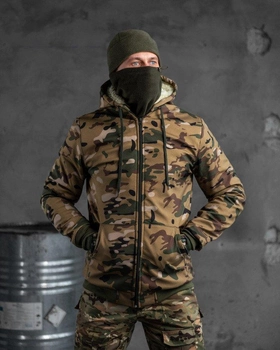 Куртка тактическая SoftShell на овчине мультикам XL