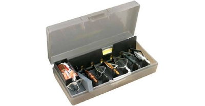 Коробка MTM Broadhead Accessory для 7 наконечников стрел и прочих комплектующих. Цвет – серый.