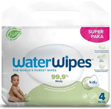 Zestaw chusteczek nawilżanych WaterWipes Soapberry BIO dla dzieci 4 x 60 szt (5099514400081)