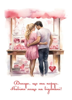 Валентинка Cardsforsoul Дякую що ти поруч 10,5 Х 14,8 см