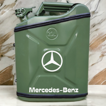 Подарочный набор для мужчин Канистра бар 20 л хаки с логотипом Mercedes-Benz + посуда в мини бар