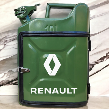 Подарочный набор для мужчин Канистра бар 10 л хаки с логотипом Renault + 2 бокала
