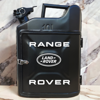 Подарочный набор для мужчин Канистра бар 10 л черная с логотипом Range Rover + 2 бокала