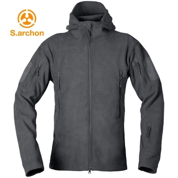 Кофта тактическая флисовая флиска куртка с капюшоном S.archon grey Размер XL