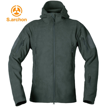 Кофта тактическая флисовая флиска куртка с капюшоном S.archon olive Размер S