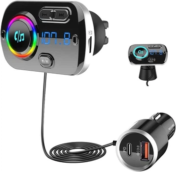 ​FM-трансмиттер Sonru BC49BQ Bluetooth, зарядка QC3.0+PD3.0, microSD