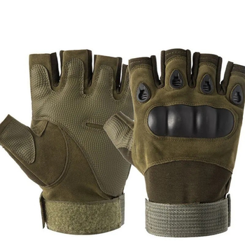 Тактичні рукавички без пальців, M, хакі (77056444)