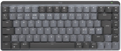 Klawiatura bezprzewodowa Logitech MX Mechanical Mini Wireless Illuminated Performance GL Tactile Nordic Layout Graphite (920-010776)