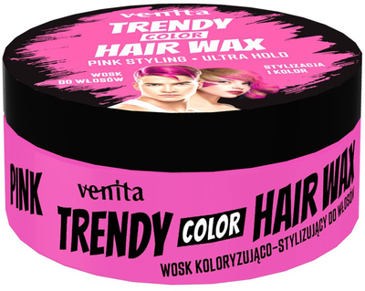 Кольоровий віск для укладки волосся Venita Trendy Color Hair Pink 75 г (5902101520867)